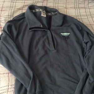 PINK quarter snap button sweatshirt